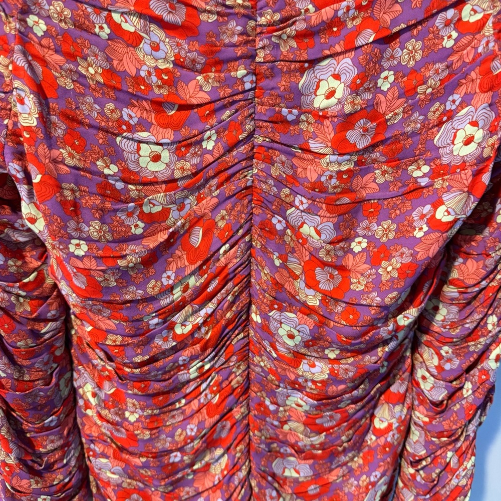 NWT Róhe Sadie Floral Ruched Mini Dress | Size 4 - Picture 9 of 9